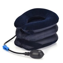코골이 방지 베개 옆으로자는베개 거북목 일자목 경추목 베개 공기 자궁 경부 칼라 팽창 식 목 견인 마사지, 05 3 layer Dark blue