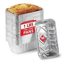 알루미늄 팬 미니 로프 팬 (50팩) 0.5kg(1파운드) 알루미늄 호일 틴 팬 소형 로프 팬 - 케이크 빵 빵 빵에 적합한 0.5kg(1파운드) 일회용 베이킹 팬 - 15.2 x, Pans, 30Pack