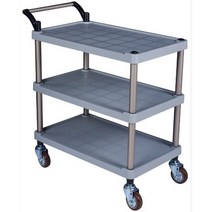 유한캐스터 서빙카트 3단 특대 식당카트 가정용 업소용서빙카트, 그레이,와인색, 와인색, 1개