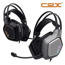 콕스 SCARLET 7.1 RGB 노이즈 캔슬링 헤드셋, 그레이