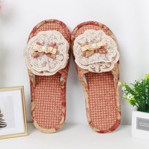 꽃분이네 플라워 두꺼운 이중쿠션 패드 1+1 거실화 슬리퍼 실내화 층간소음방지, 오렌지