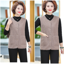 노인 여성 조끼 재킷 가을 옷 중년 어머니 착용 대형 패션 옷 새로운 스타일 코트 느슨한 서양식