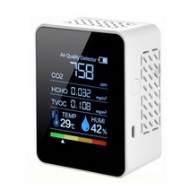 공기질측정기 35in1 co2 미터 디지털 센서 온도 습도 테스터 감지기 분석기 이산화탄소 hcho 감지기 공기 품질 모니터, 5 1 화이트