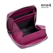 동전 지갑 코인 지퍼 파우치 키 홀더 일본식 가죽 rfid 도난 방지 브러시 남성과