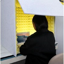 1인 방음부스 녹음 방송 미니 휴대용 노이즈 캔슬링 부스 공부방 이동식 녹음실 노래방, 아우터 실버 그레이+이너 블루