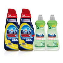 피니시 식기세척기 레몬젤 1L + 린스에이드 400ml, 2개
