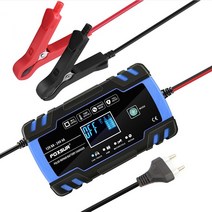 AGM배터리 전체 자동차 배터리 충전기 100V240V 에서 12V 8A /24V 4A 스마트 빠른 전원 LCD 디스플레이 오, 01 Blue EU Plug
