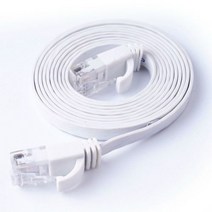[해외] CAT6 RJ45 플랫 이더넷 케이블 트위스트 페어 1m 2m 3m 10m 20m 컴퓨터 네트워크 케이블 Cat6 ADSL 허브 카메라 라우터 ATM UTP 케이블, White 5m