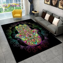 Nazar Evil Eye Tree of Life 영역 러그 가정용 카펫 거실 침실 소파 도어매트 주방 장식 어린이 놀이 미끄럼 방지 바닥 매트, 183.120x160cm47x62in - 21