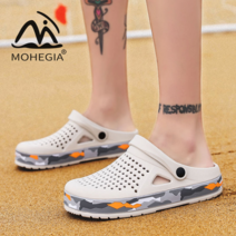MOHEGIA 2022 새로운 남성 캐주얼 슬리퍼 큰 머리 샌들 미끄럼 방지 구멍 신발