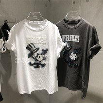 스팽글 티셔츠 걸그룹 포인트 블링 그라데이션 어성용 반팔 탑 응원복 비즈 유럽풍