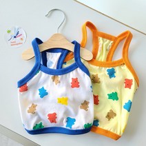 페시얌 해충방지 강아지 크롭 나시 티셔츠 4color, 옐로우하트