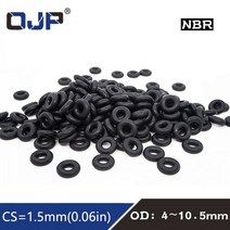 50 개/몫 고무 링 NBR 씰링 O CS 1.5mm OD4/4.5/5/5.5/6/6.5/7/7.5/8/8.5/9/9.5/10/10.5mm O-링 씰 개스킷 와셔, 7.5x4.5x1.5mm, 150pieces
