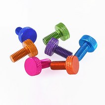 전산볼트 너트 연결 지지대 다채로운 색상의 엄지 나사 M6 x 10mm 알루미늄 합금 플랫 헤드 널링 손으로, 01 M6x10mm_02 Golden