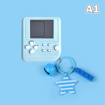 휴대용 1pc 미니 클래식 게임 기계 키 체인 비디오 게임이있는 레트로 향수 게임 콘솔 핸드 헬드 게임 플레이어 전자 장난감, 에이1