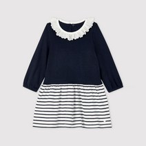 PETIT BATEAU [빠른배송] 베이비 스트라이프 패턴 롱슬리브 원피스