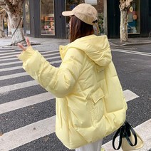 느슨한 슬림 겨울 패션 여성 경량 구스다운 가볍고 따뜻한 숏 패딩 루즈핏 하이넥 미니멀리스트