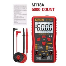 전기테스터기 멀티 접지 메가 ANENG M118A 디지털 미니 미터 테스터 자동 mmulometro True Rms Tranistor NCV 데이터 홀드 6000 카운트 손전등, CHINA, 빨간