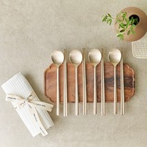 광명유기 수저 4인세트(누비수저집), 없음