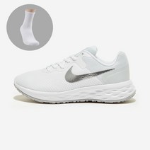 나이키 레볼루션 6 우먼스 화이트 운동화 런닝화 + 스포츠양말