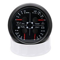물 높이 레벨 흐름 수위 센서 Ad 85mm 다기능 게이지 연료 + 오일 압력 + 수온, 검은색