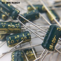 캐퍼시터 Pengiriman gratis 알루미늄 전해 커패시터 ic 50 V 1 UF 4x7mm 4mm x 7mm PCs로트