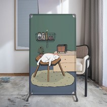 경량칸막이 가벽 파티션 분할 인테리어 철제 패브릭 천 이동식 낮은 원룸 실내 일러스트, 멜란지그레이 80*180