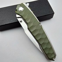 Eafengrow 블랙 샤크 접이식 D2 블레이드 G10 핸들 포켓 생존 사냥 전술 야외 캠핑 구조 주방 큰 EDC 나이프, [03] Green