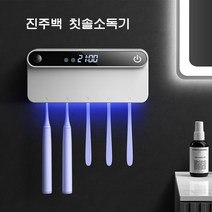 PYHO 스마트 UV-C 칫솔살균기 벽걸이 자동 열건조 LED 전천후 자동 순환, 하얀색