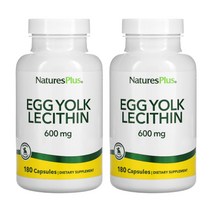 네이처스플러스 난유 난황레시틴 Egg Yolk Lecithin 600mg 180캡슐 2팩, 2개, 180정