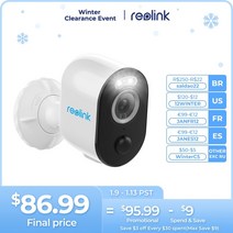 무선 후방 카메라 Reolink Argus 3 Pro 배터리 야외 2.4G/5Ghz WiFi 4MP 인간/자동차 감지 2 웨이 오디오 스포트 라이트 스마트 홈 캠, White Cam X Solar