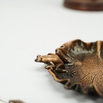 고급벼루 전통식 벼루 서예도구 지필묵 문방사우 금속 서예 잉크 판 그림 팔레트 청동 인, 개구리 연잎