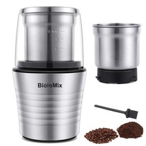 한국관리기 미니관리 콤바인BioloMix 2-in-1 습식 및 건식 더블 컵 300W 전기 향신료 커피 콩 그라인더 스, 01 300W_02 EU