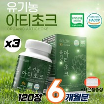 프리미엄 아티초크 유기농 100% 프랑스산 아티초크정 아티초크추출물 아티쵸크 아티초코 아티소 알티초크 artichoke 추출 분말 가루 알약타입 식약처 인증 인정 (영양제 통증정), 120정, 600mg, 3개
