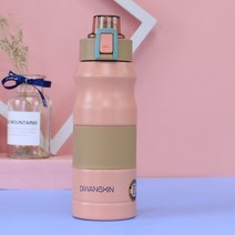 플라스크 휴대용 술병 500ml680ml 더블 스테인레스 스틸 스포츠 진공 야외 등산 열 병 커피 차 절연 컵, 분홍색, 500ml