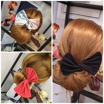 트위스트 당고 똥머리 스타일링 와이어 머리끈, 검은바탕꽃_원사이즈