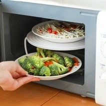장갑이 필요없는 전자레인지 오븐 용기받침대 2단 회전판, 1개, 단품