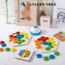 시지각 손잡이 블럭 공간 방향성 퍼즐 게임 원목 교구 작업치료 인지치료 어린이집 활동, 손잡이퍼즐
