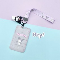 Sanrio-ID 카드 홀더 헬로 키티 학생 커버 시나모롤 신용 지갑 컨트롤 보호 슬리브 끈 선물