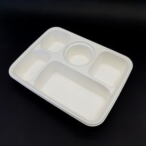 지이팩 - NEW 친환경 5칸 종이도시락 식판 어린이집 유치원 종이 급식판 (뚜껑없음) 50개, 1개, 1개