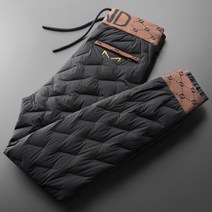 남성 스포츠 패딩 바지 한겨울에 두꺼운 보온을 더한 화이트 오리털 패션 야상 빅 사이즈 남자 발 스판 겉옷