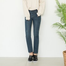 클로니아 마일드 블루 본딩기모 밴딩 슬림핏 일자진 EC2W72