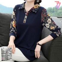 77우먼스 여성 살롱 블라우스 리본 차이나넥 빅사이즈 99+ 꽃무늬 하객룩 [리현커머스]