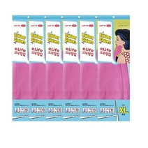 롯데 고무장갑 핑크, 특대(XL) 이상, 6개