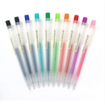 무지 펜 [일본제] 리트렉터블 개폐식 젤 잉크 볼 펜 Muji Pen Retractable Gel Ink Bollpoint Pens 0.5mm 10-colors Pack