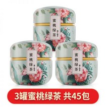 중국 화차 꽃차 복숭아 우롱차 화이트 피치 녹차 꽃 차 과일 티백 콜드 브루 건강 양조 마실 것, 복숭아녹차 x 3캔 (1캔 4g/팩