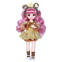 드림 페어리 1/6 BJD 구체 관절 인형 귀여운 시리즈 28cm 정교한 의류 모자와 신발 여아 선물 포함, monie