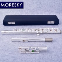플룻학원 플룻 MORESKY 16 닫기 C 키 플루트 백동 실버 도금 왼손 전자 MFL-702