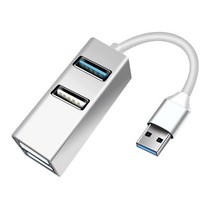 미니 허브 USB 3.0 어댑터 도크 4 인 1 도킹 스테이션 분배기 프로 아이패드 노트북 지원, 02 Silver