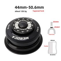 MEROCA-자전거 헤드셋 1-1/8 quot-1-1/2quot 프레임 테이퍼/스트레이트 튜브 포크 베어링 MTB 산악 도로 자전거, [08] 44-50.6mm Tapered